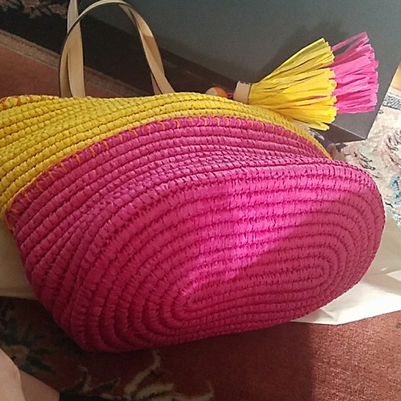 *SOLD* NWT tory burch colorblock straw beach tote - Picture 8 of 8