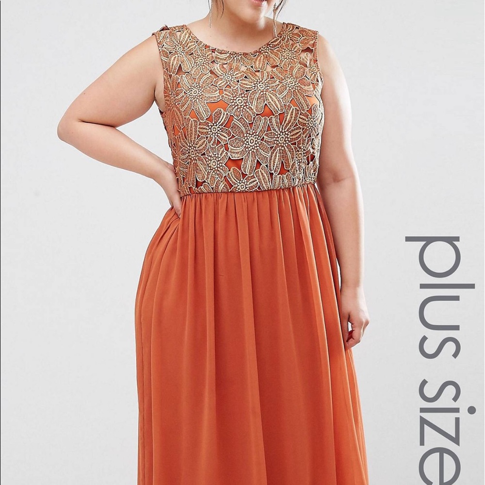 Rust colored maxi dress