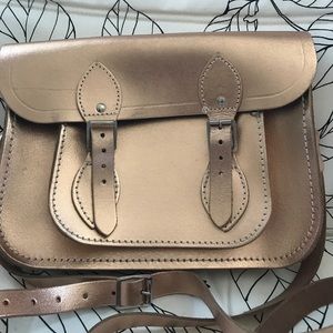 Cambridge satchel company bag in rose gold