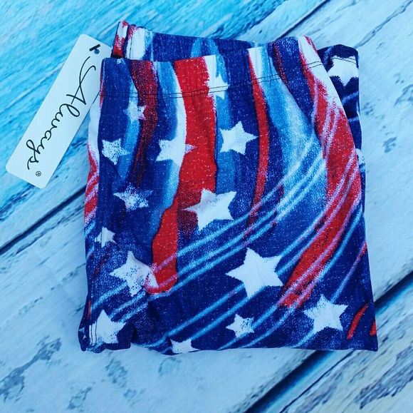 USA Flag 4th of July Leggings - Picture 2 of 3