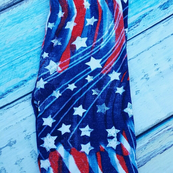 USA Flag 4th of July Leggings - Picture 3 of 3