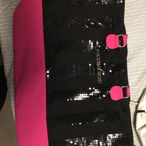 Victoria's Secret pink and black tote bag