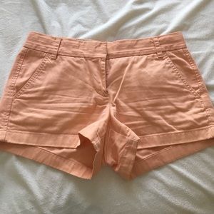 Peach colored J.Crew chino shorts