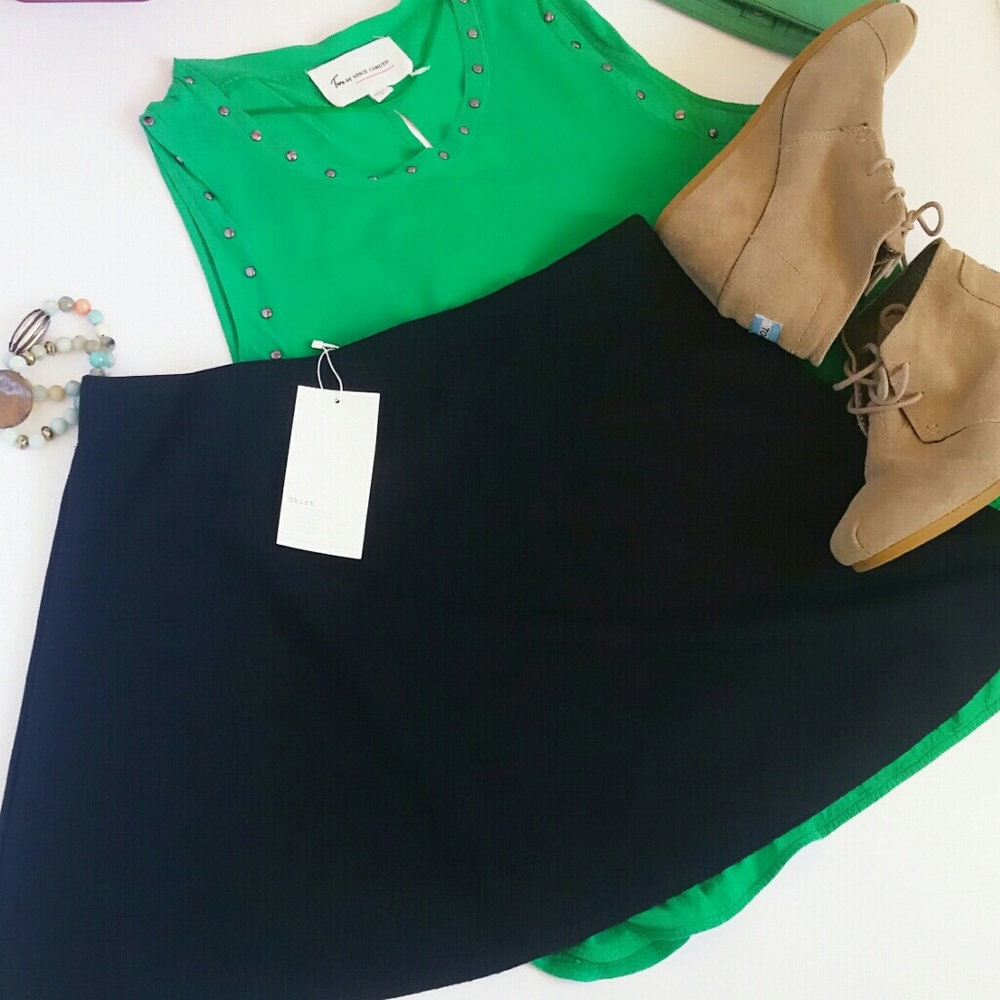 NWT Zara Trafaluc Black Flare Skirt