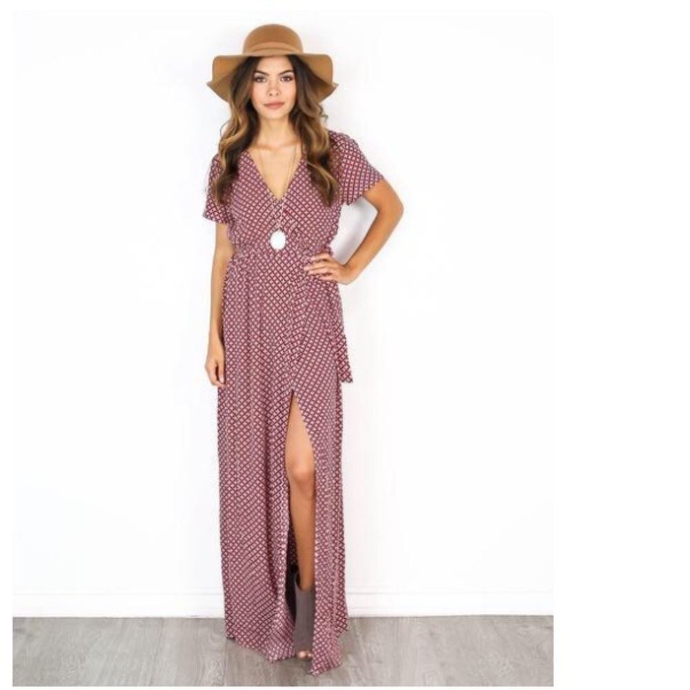 OLIVACEOUS WRAP DRESS