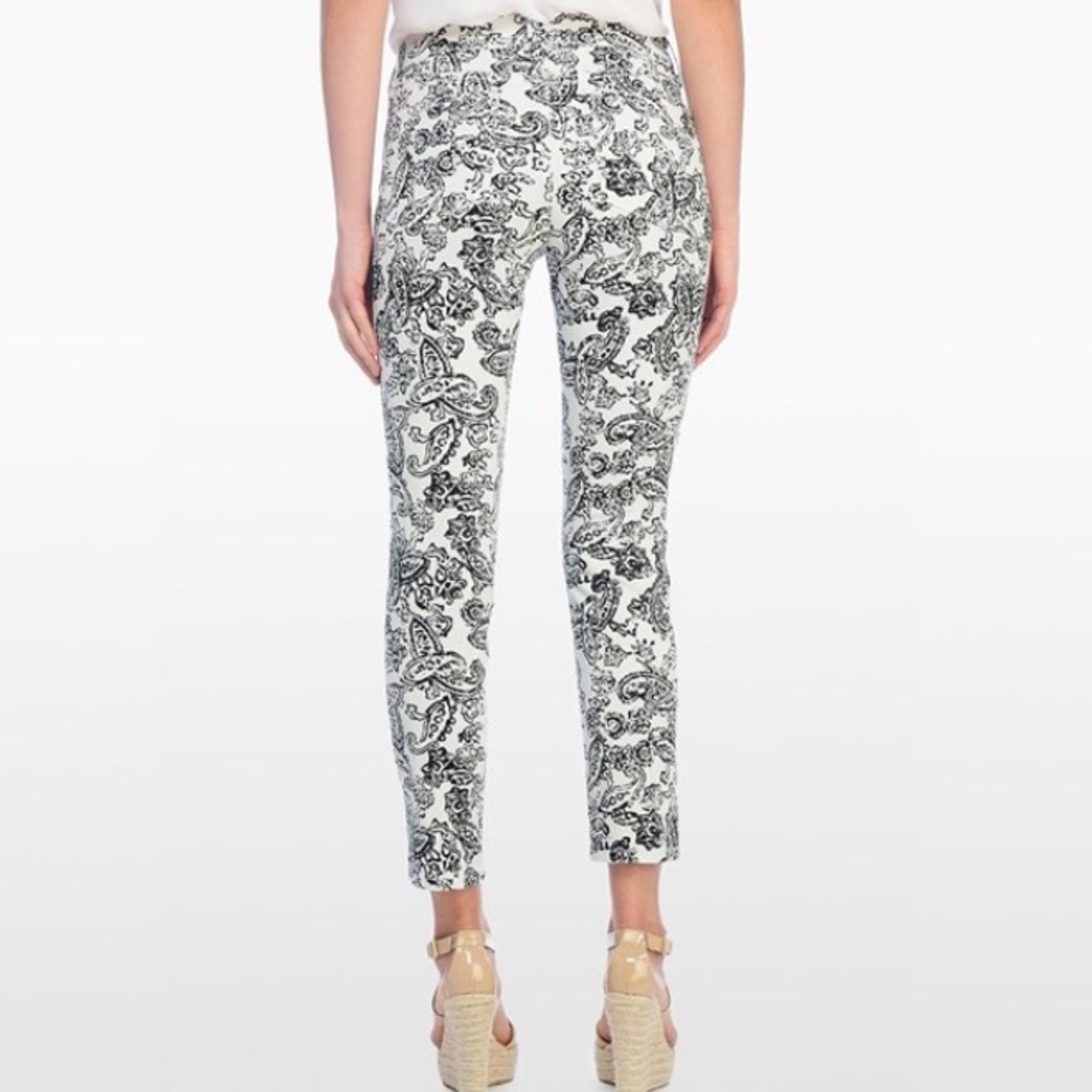 NYDJ Alisha Fitted Ankle Paisley Print Twill Sz 0P