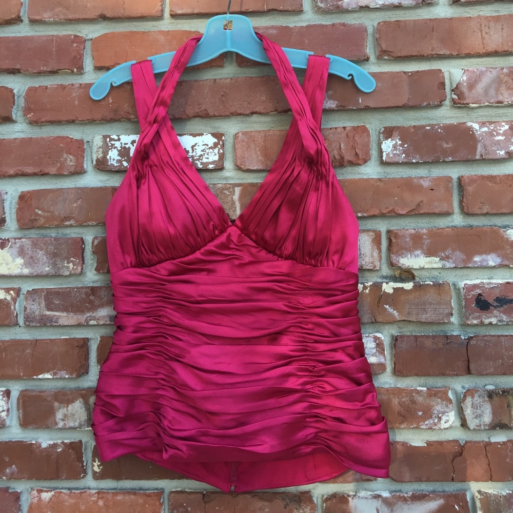 Red formal ruched top