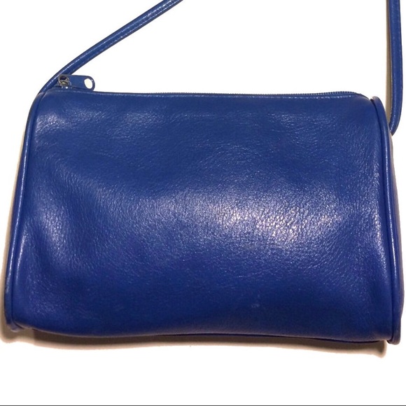 Vintage Blue Leather Purse Small Shoulder Bag - Picture 2 of 4
