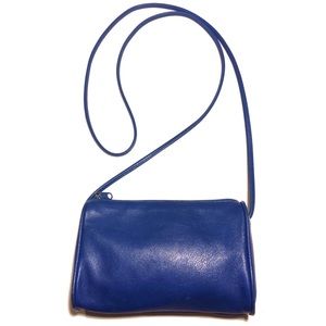 Vintage Blue Leather Purse Small Shoulder Bag