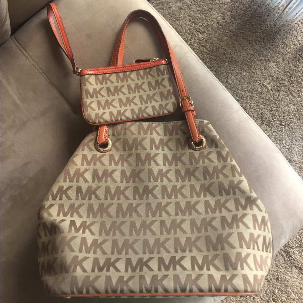 Michael Kors Purse with matching wrist wallet