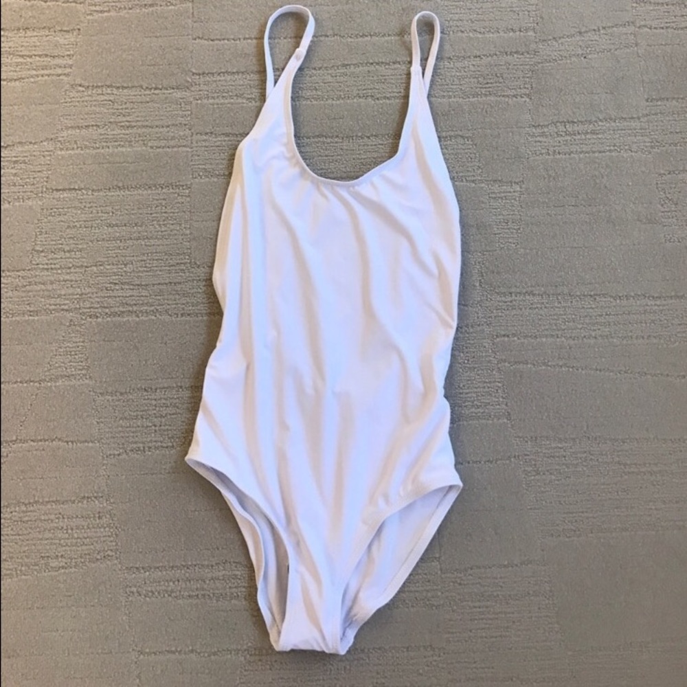 White one piece bathing suit