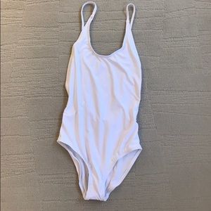 White one piece bathing suit