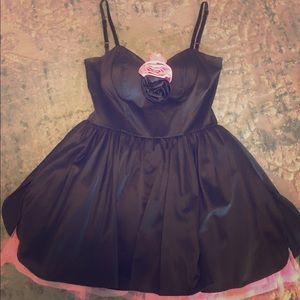 Black and pink silk Betty Page  pinup dress