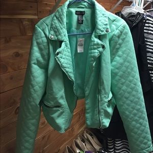 Mint leather jacket