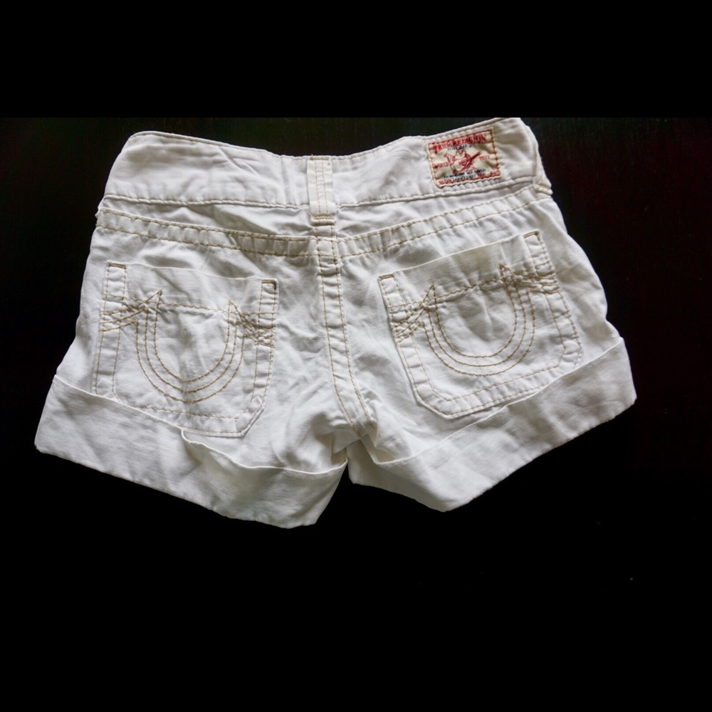 True Religion White Shorts Retail Price 179.00 - Picture 1 of 4
