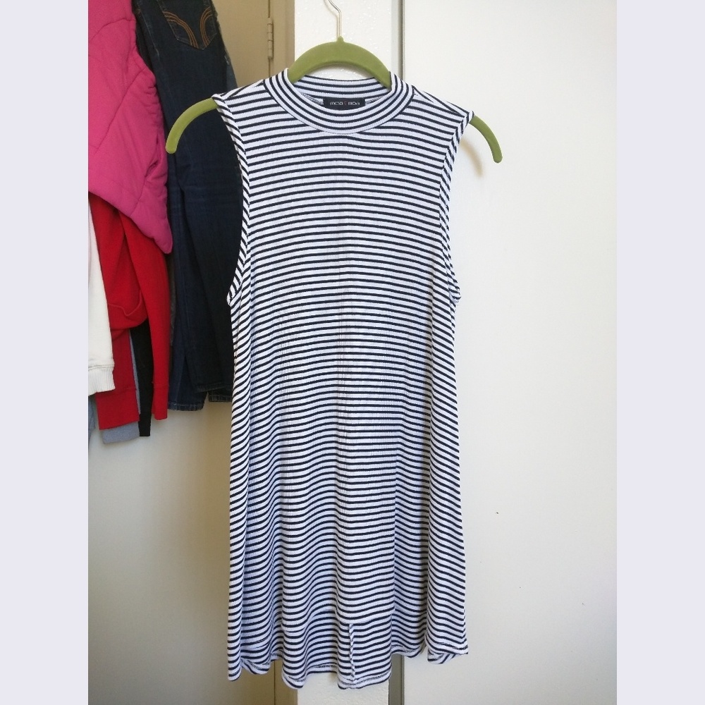 Long striped sleeveless shirt NWOT