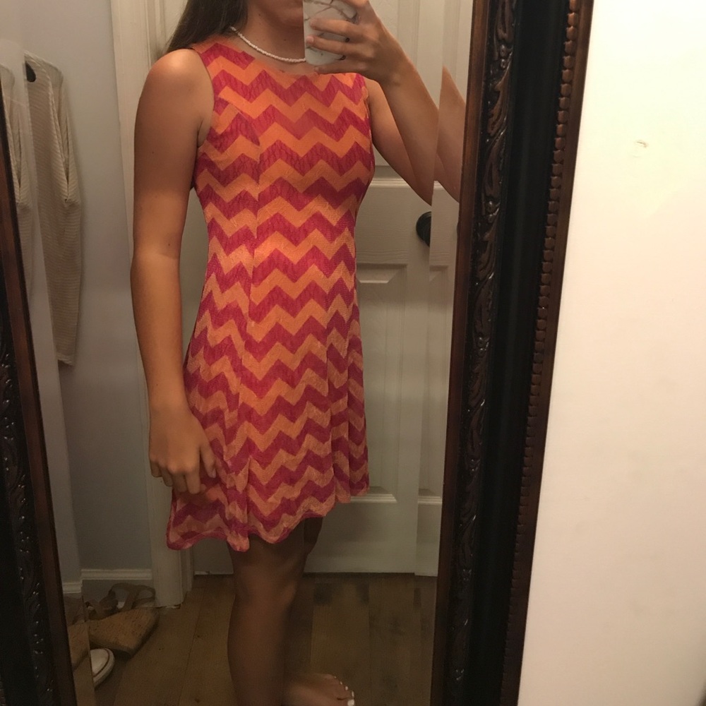 Chevron High-Low Dress