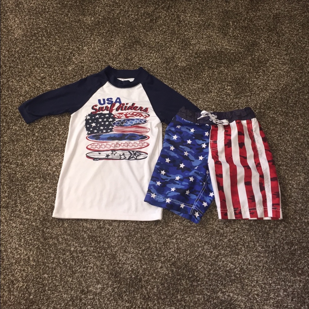 Swim trunks and top