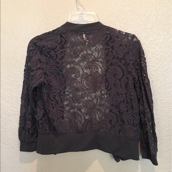 Grey Lace Crop Jacket - Picture 2 of 3