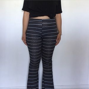 Chevron pattern bell bottom pants