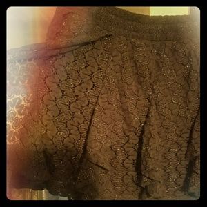 XL Black shiny skirt, short skirt