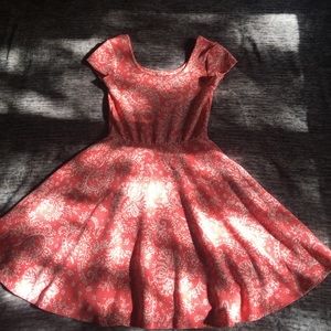 Orange and white designed dress