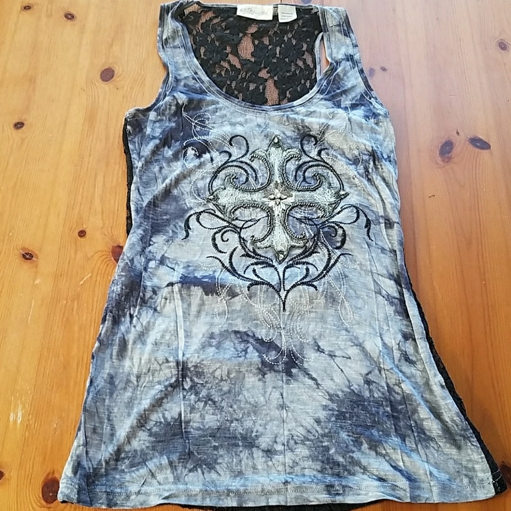 Embellished Lace Miss Me Tank