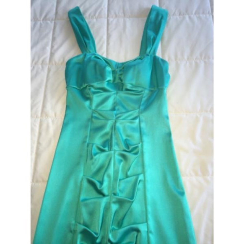 Cache Teal Cocktail Dress - Picture 2 of 7