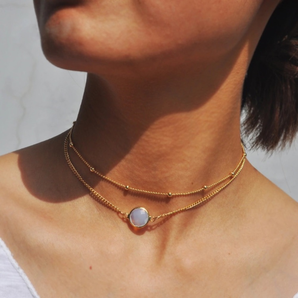 2 layer gold gem choker RESTOCK