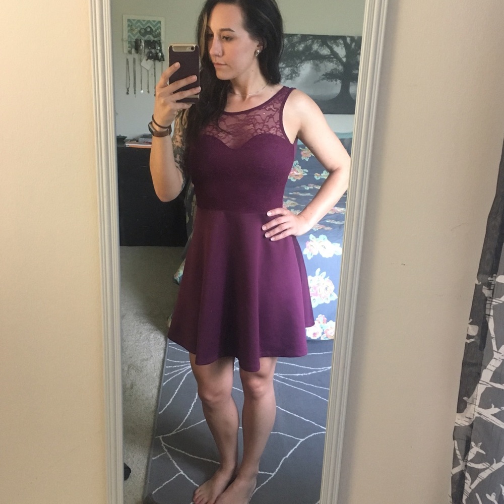 H&M plum lace dress