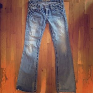 Big star sweet ultra low rise distressed jeans