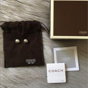 COACH Stage Scripture Button Earrings