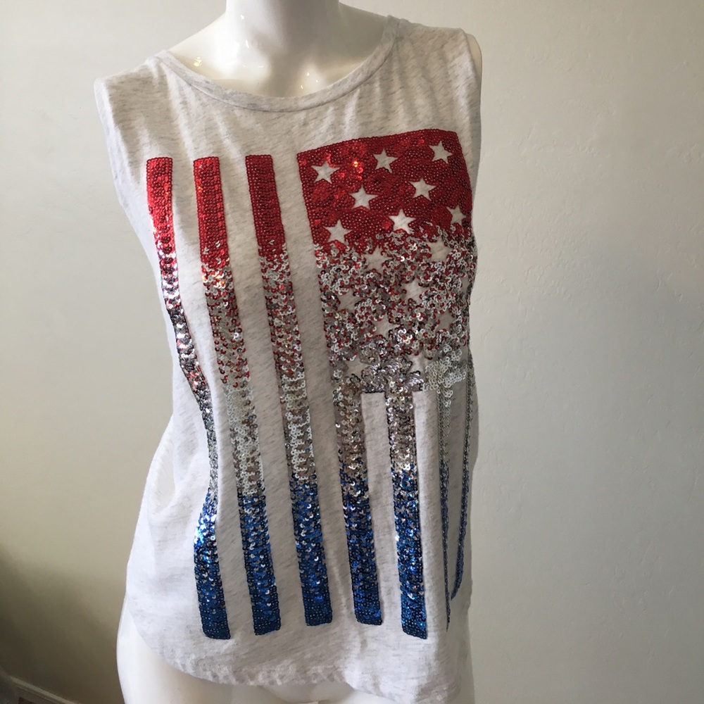 Victoria's Secret PINK American Flag Bling Tank