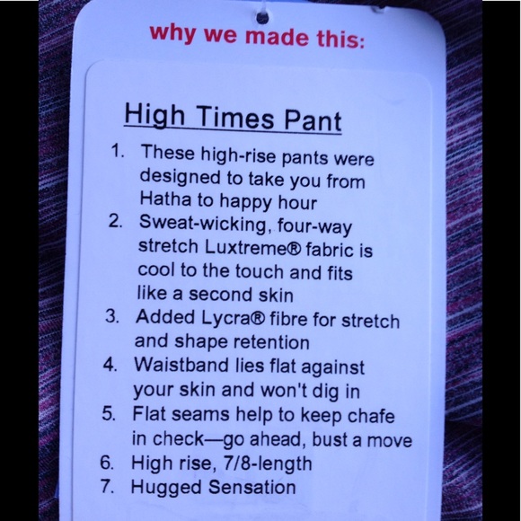 Lululemon High Times Pant NWT✔️ - Picture 5 of 5