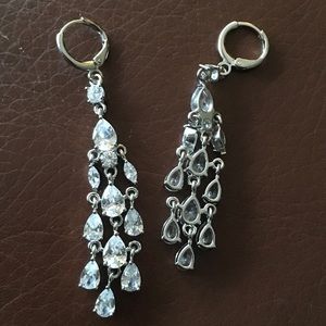 Swarovski 18K GF white GOLD chandelier earrings