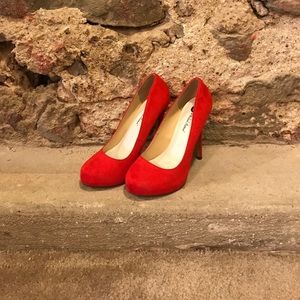 Michael Antonio Cherry Red Suede Heel