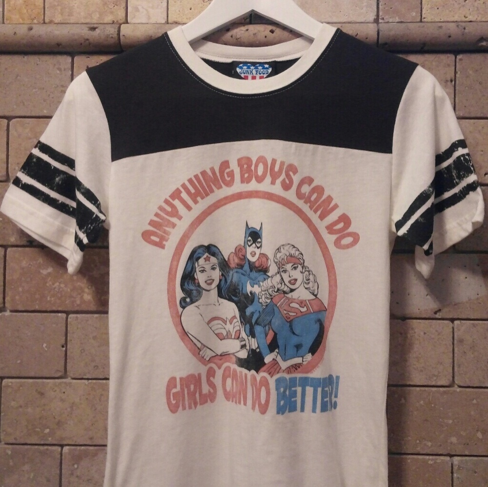 Vintage Junk Food T-Shirt. Female Superhero's.