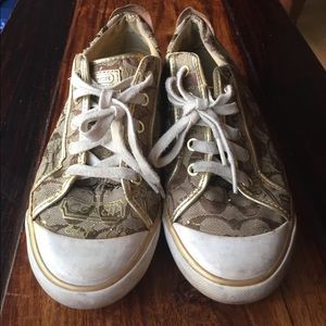 Gold Accent Low Top Coach Shoes