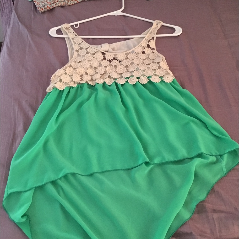 Green and cream tank