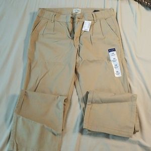 Boys pleated khaki pants
