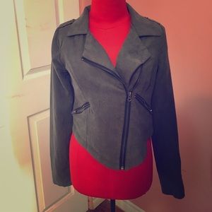 Jack by BB Dakota Asymmetrical Crop Jacket Gray