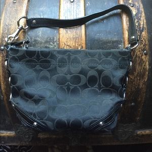Coach Carly Sateen Small Black Purse