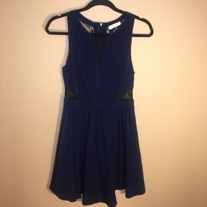 Navy lace back dress