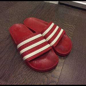 Adidas Red Slides