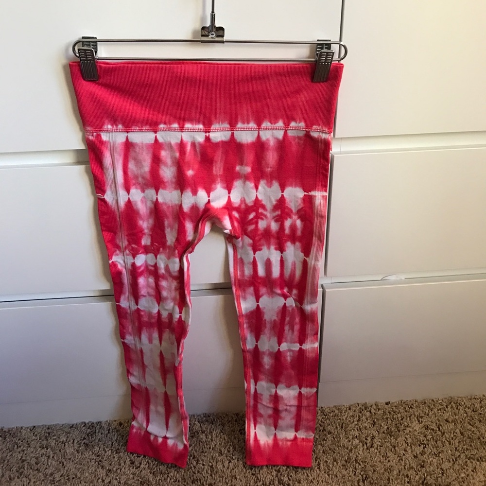 XS PINK TIE-DYE WORKOUT PANTS