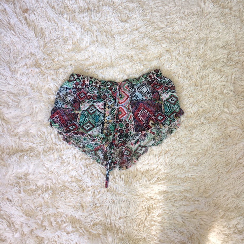 Colorful, Tribal Print, Flowy Shorts