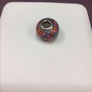 Multi colored flower bead for pandora bracelet
