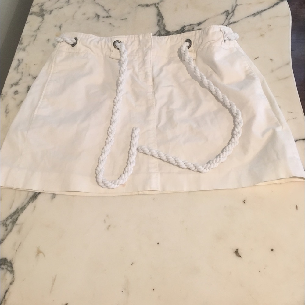 Theory white drawstring skirt