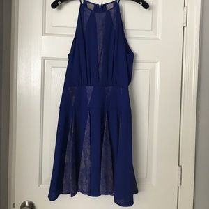BCBG Maxazria Blue high-waist dress