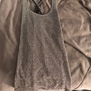 Express sparkle silver racerback tank (size large)
